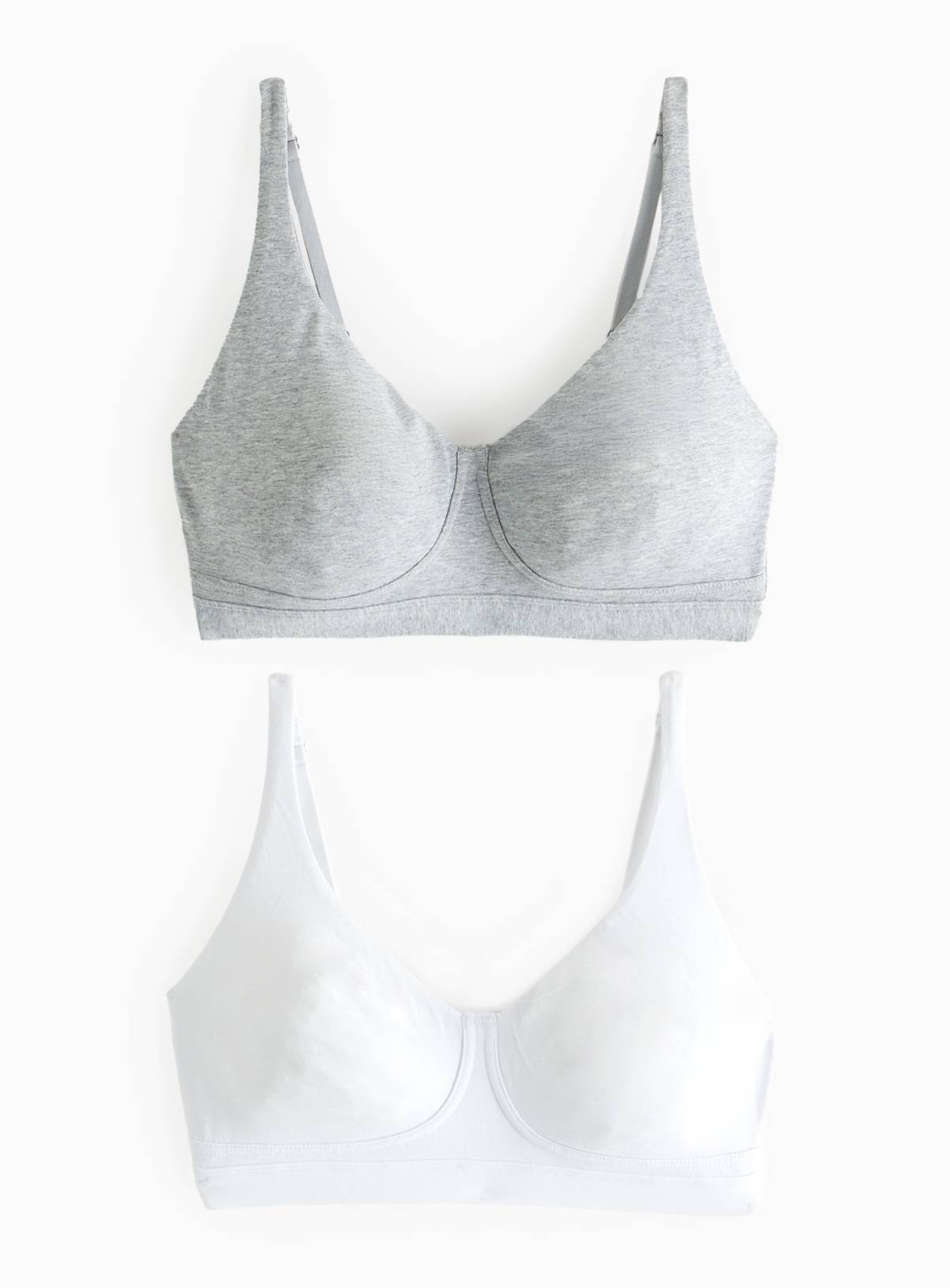 Grey & White Non-Wired Comfort Lounge Bra 2 Pack 32D - Image 1